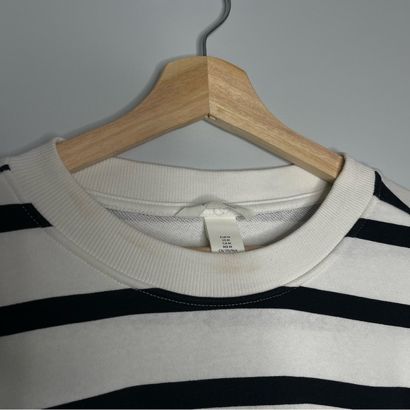 Women’s H&M‎ maternity black white striped sweatshirt tunic medium - Picture 3 of 6